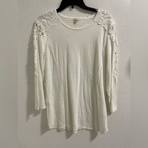 Reba White Lace Detail Women's Top